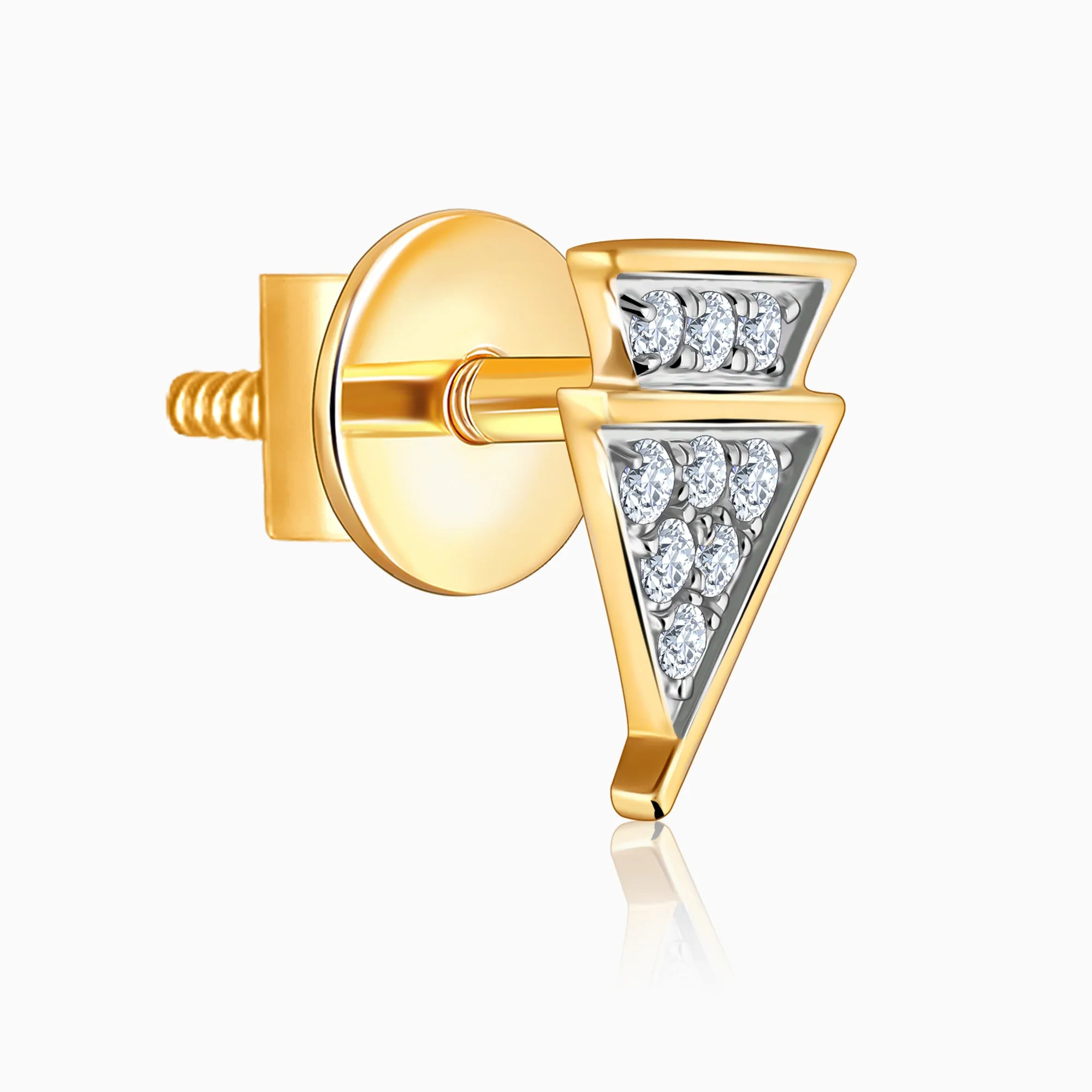 Gold Trilliant Diamond Earrings