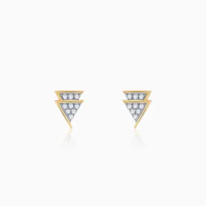 Gold Trilliant Diamond Earrings
