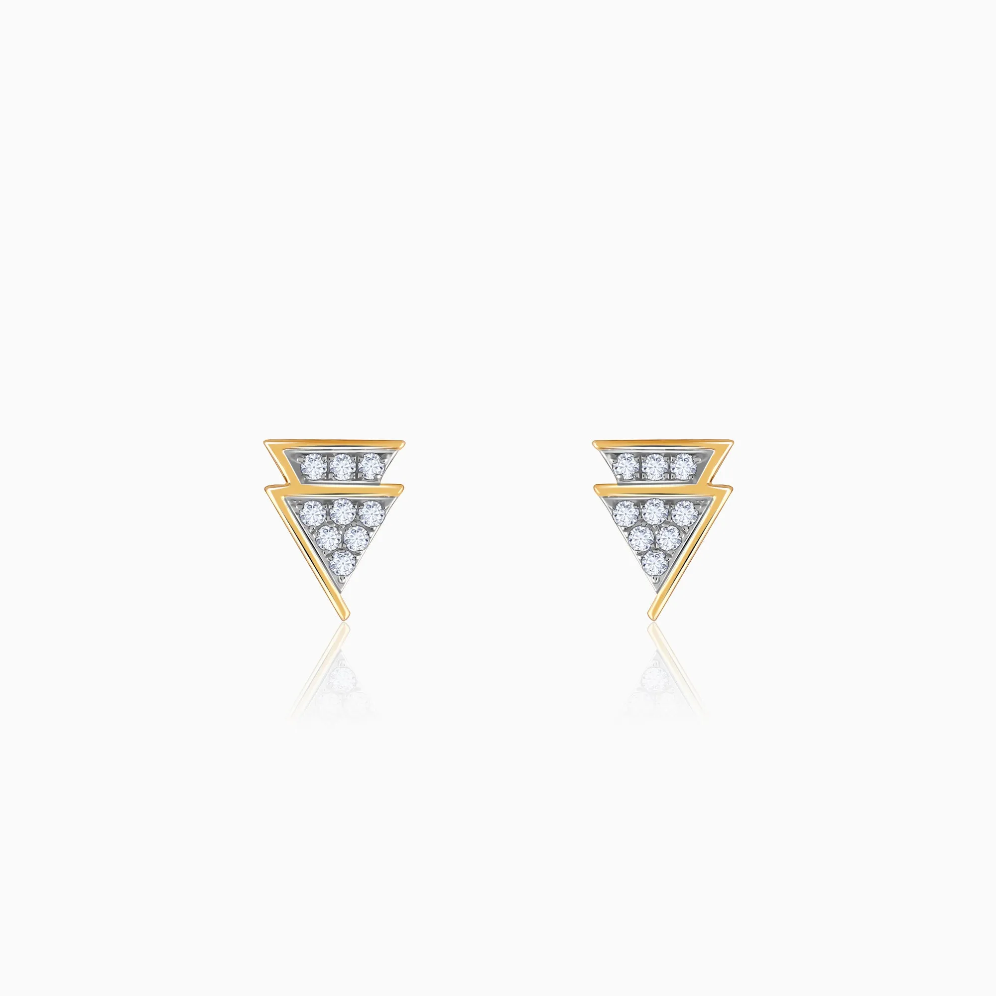 Gold Trilliant Diamond Earrings