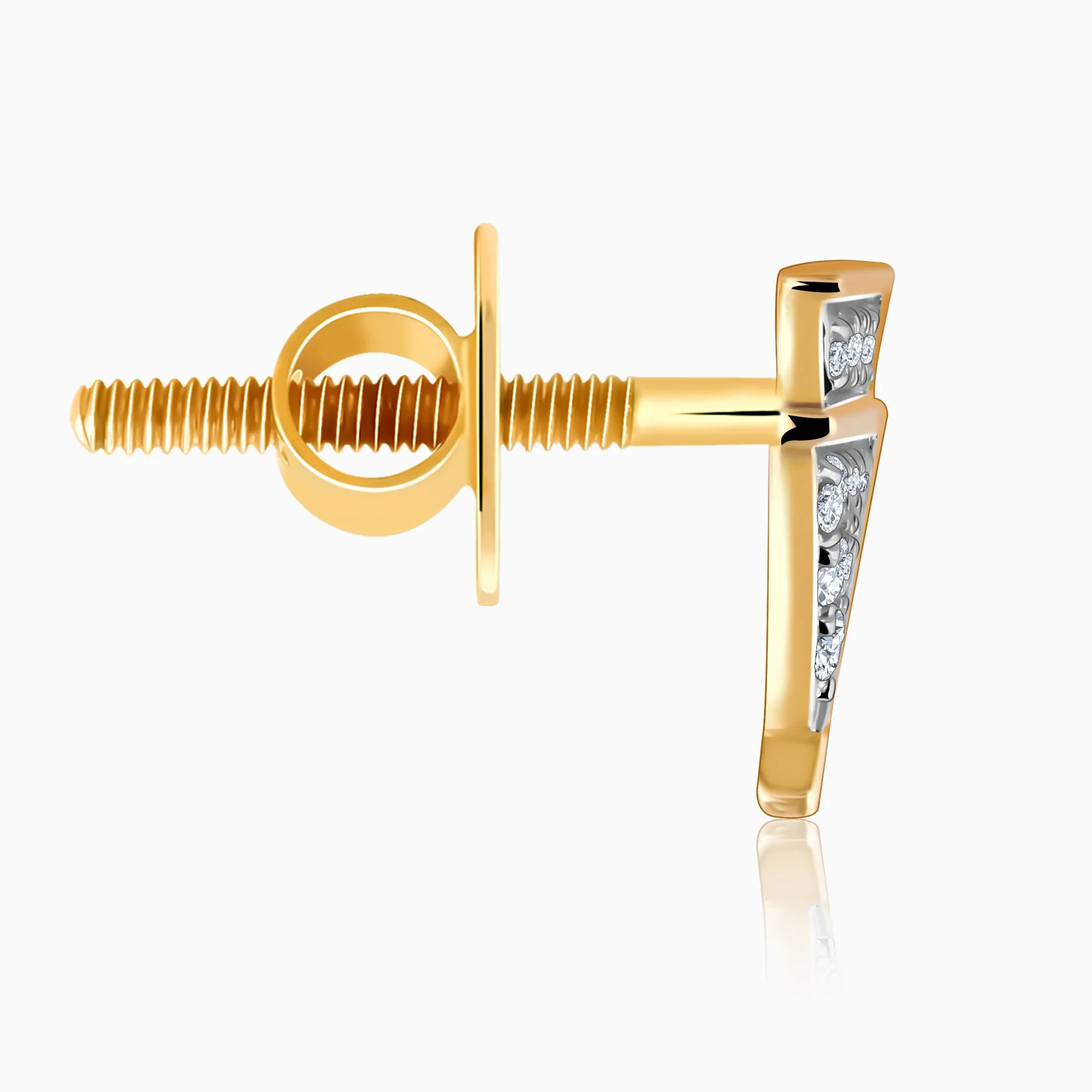 Gold Trilliant Diamond Earrings
