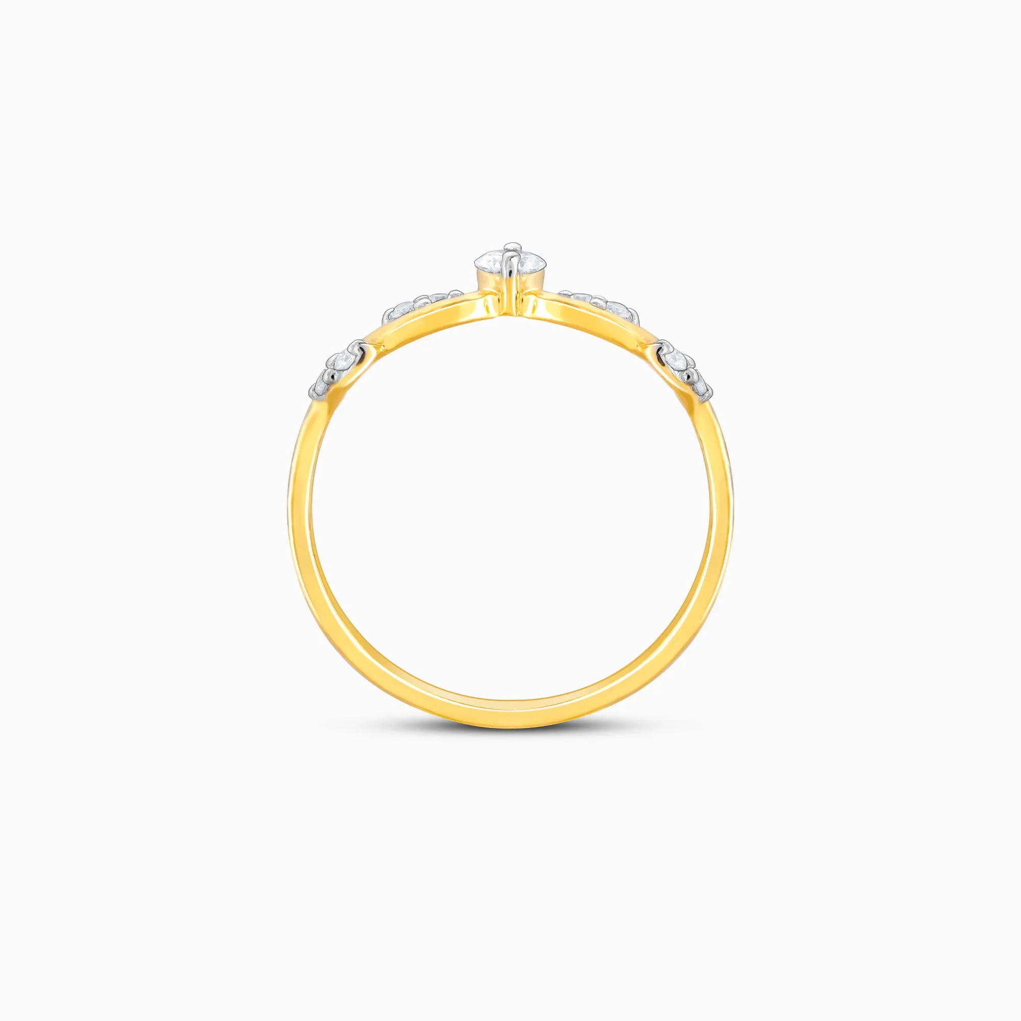 Gold Whimsical Swirl Diamond Ring