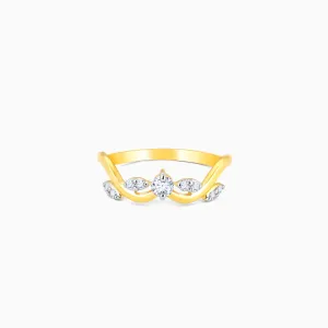 Gold Whimsical Swirl Diamond Ring