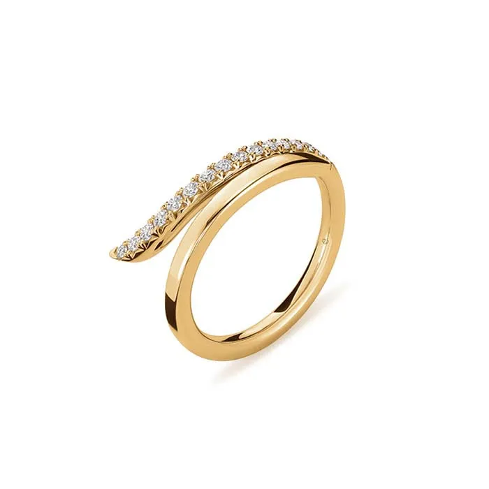 Hearts On Fire .24CTW VELA French Cut Pav Diamond Ring in 18K Yellow Gold