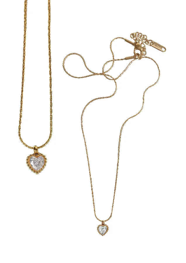 Hot Tomato Delicate Heart Drop Necklace