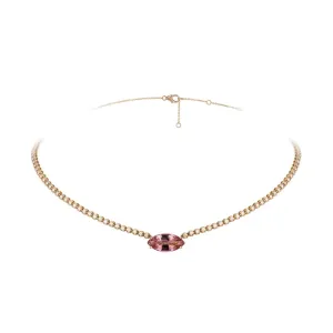 Lala Pink Tourmaline and Diamond Necklace