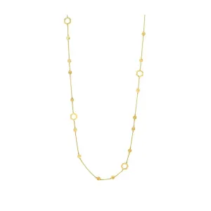 Long Hexagon and Sphere Link Necklace