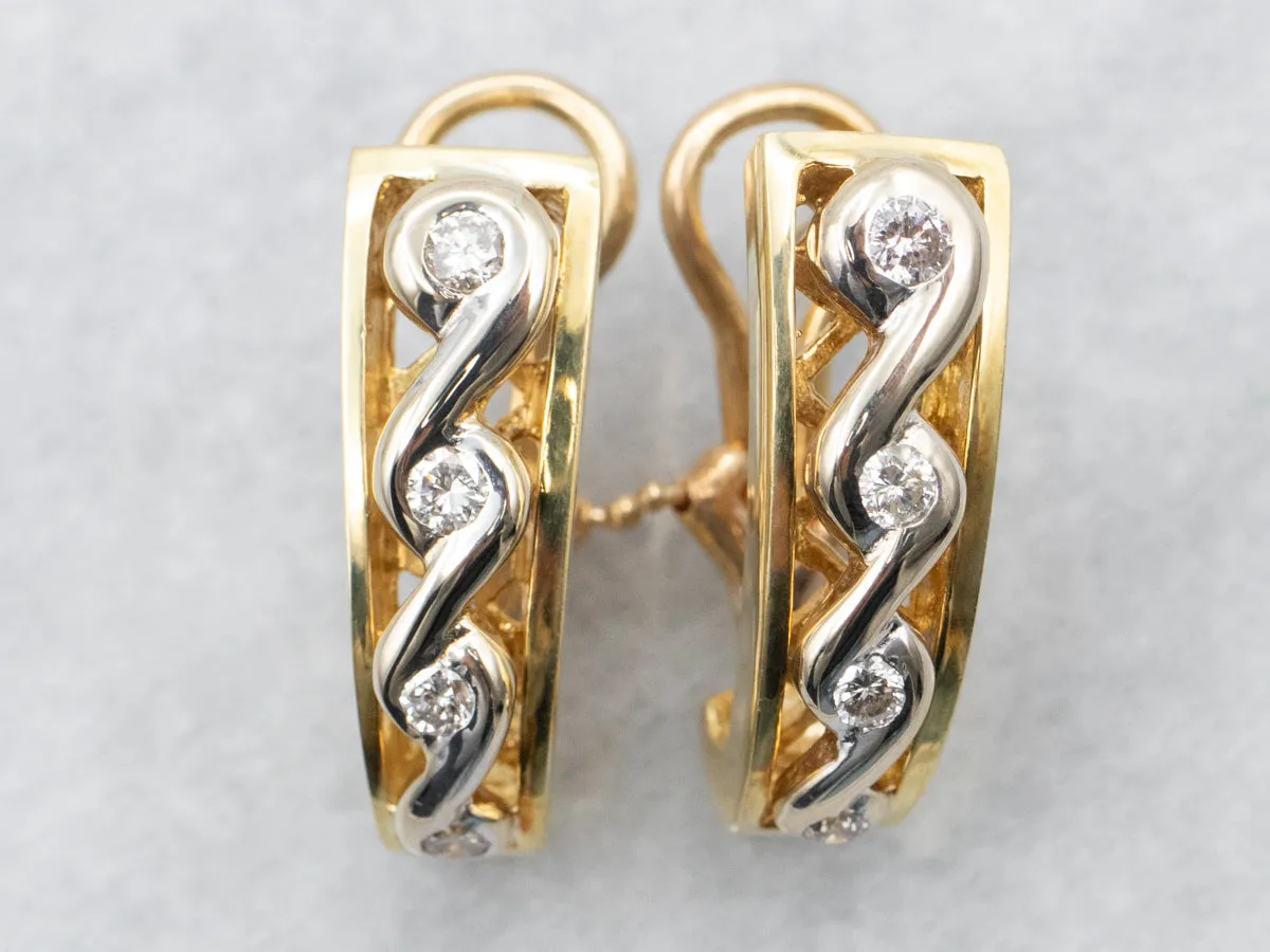 Looping Diamond Hoop Earrings