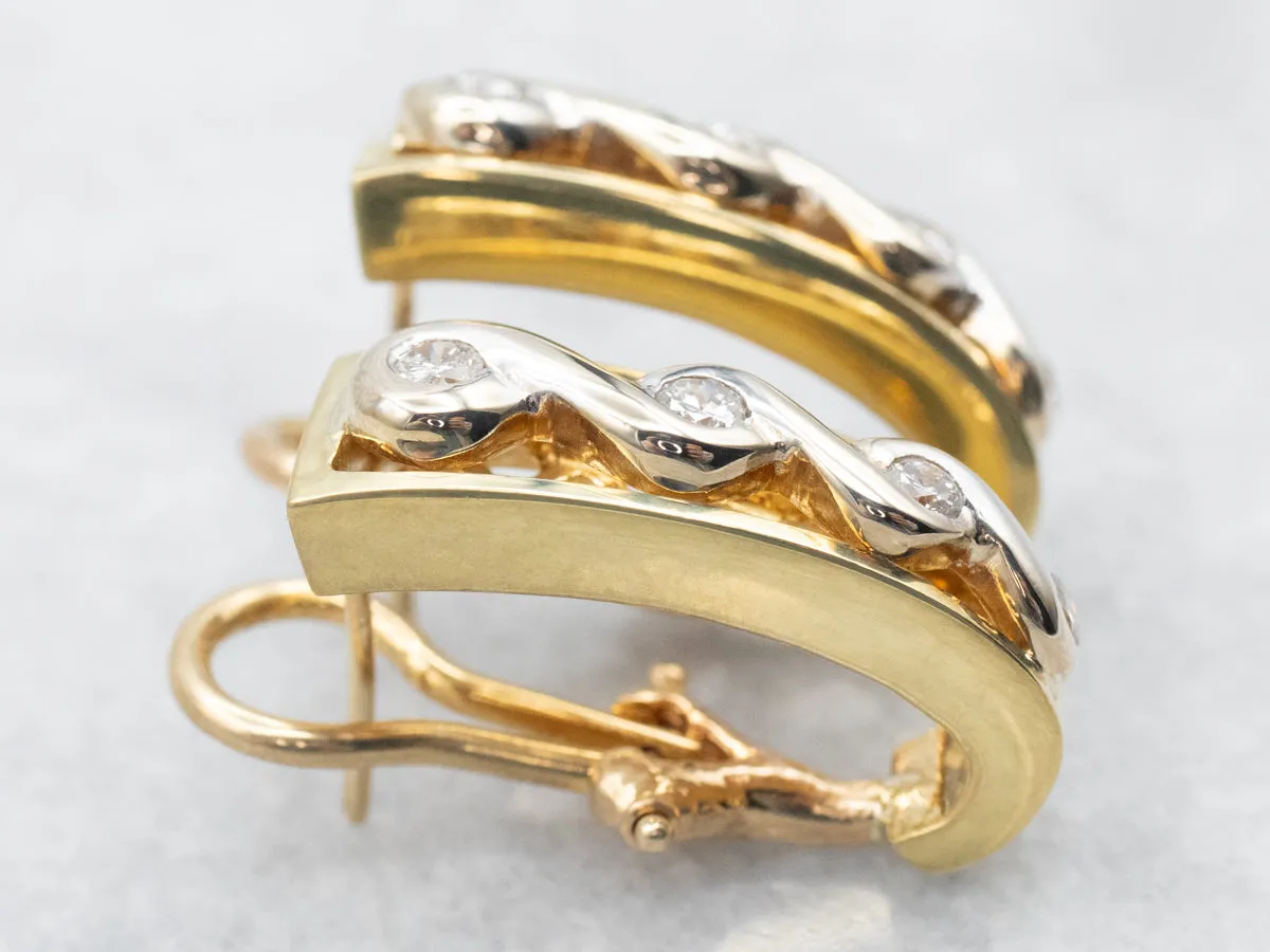 Looping Diamond Hoop Earrings