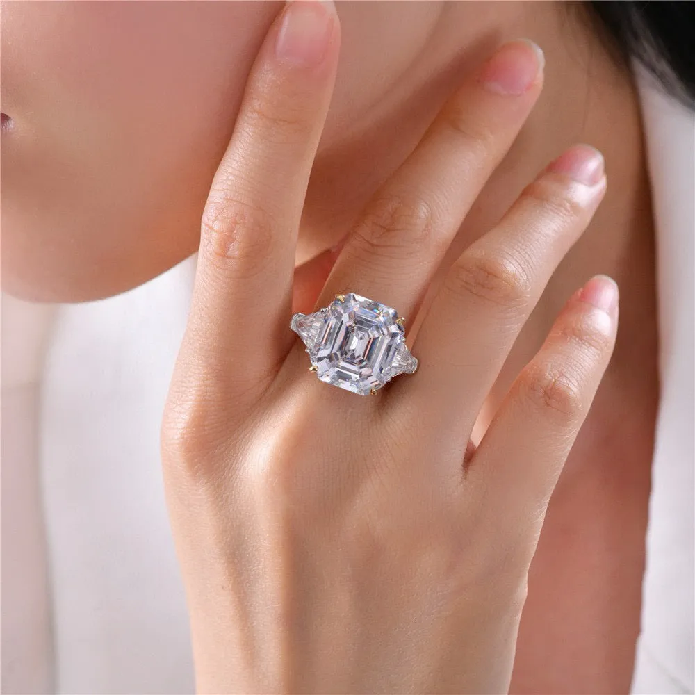 Malibu 10 Carat White Diamond Crystalline Ring