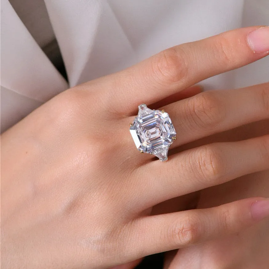 Malibu 10 Carat White Diamond Crystalline Ring