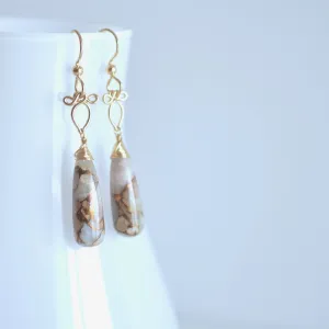 Mille - Copper Calcite, 14k Gold Filled Earrings