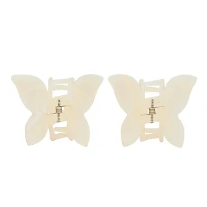 MINI BUTTERFLY CLIPS SILK WHITE