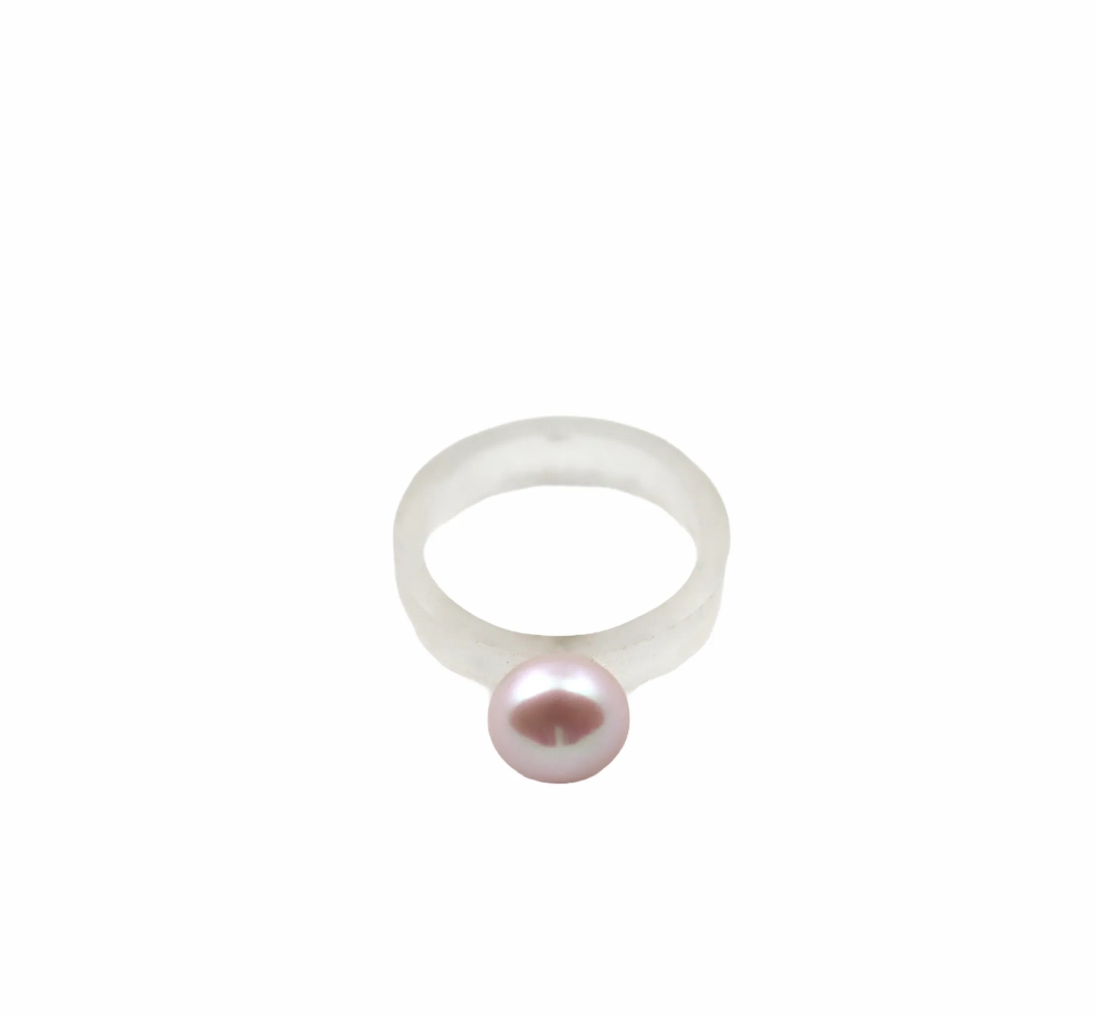 Mod Stackable Pearl Ring with White Acrylic