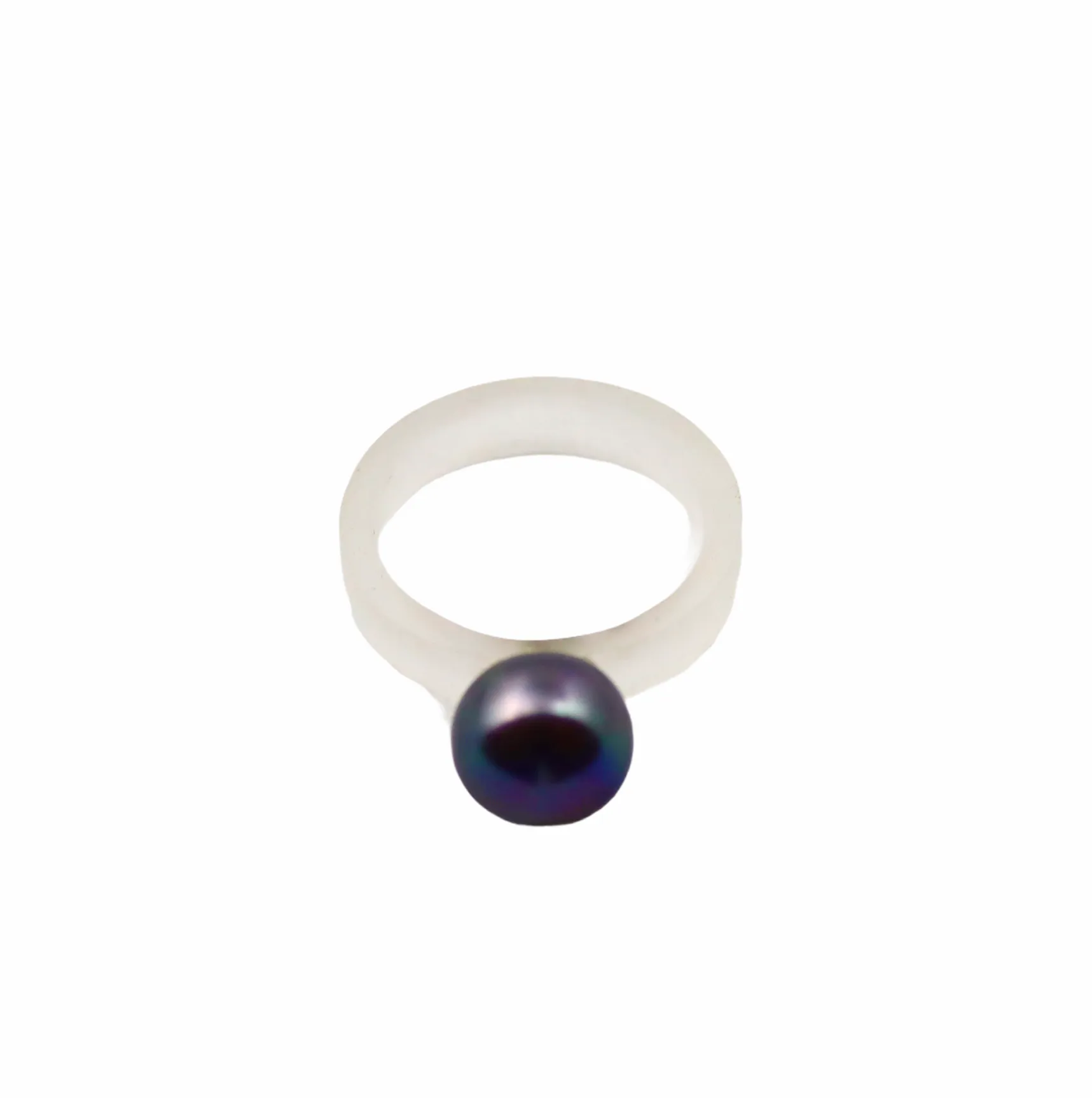 Mod Stackable Pearl Ring with White Acrylic