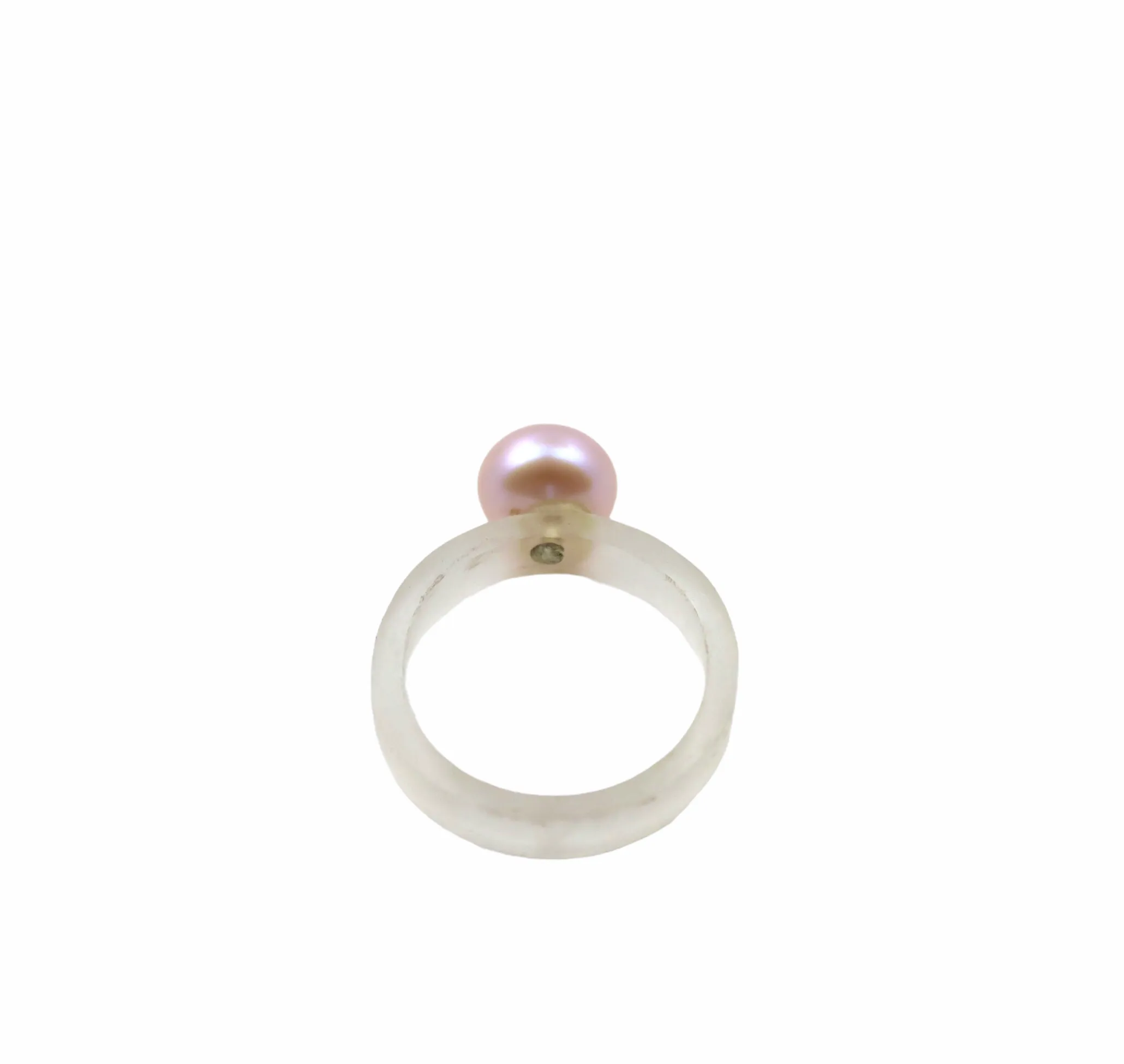 Mod Stackable Pearl Ring with White Acrylic