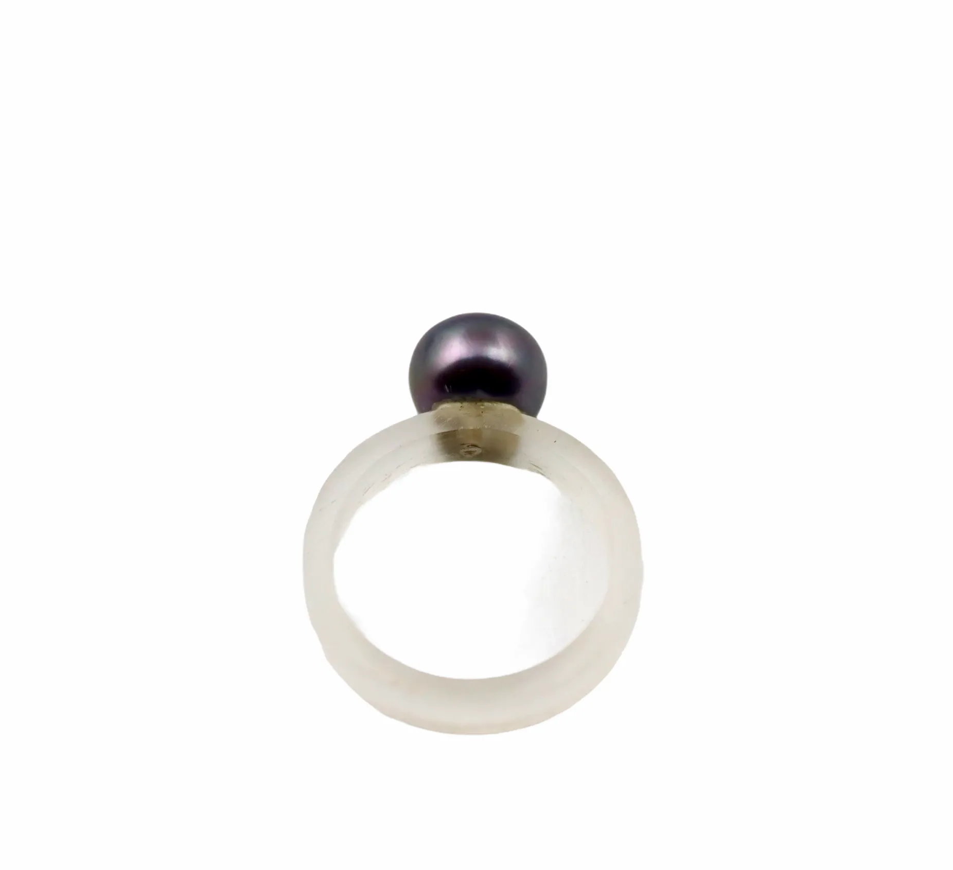 Mod Stackable Pearl Ring with White Acrylic