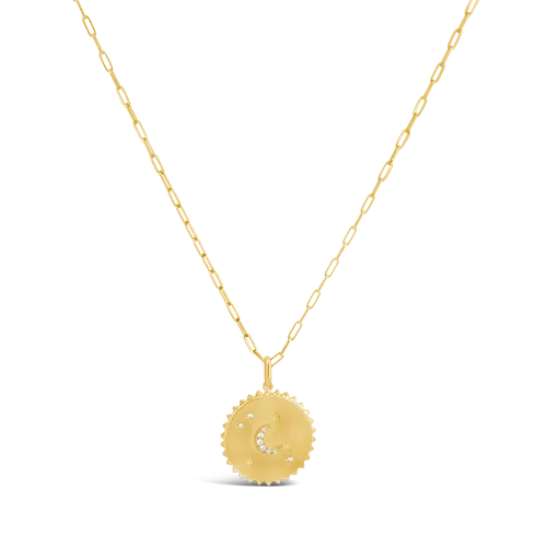 Moon & Stars Medallion with Diamond Accents