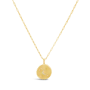Moon & Stars Medallion with Diamond Accents