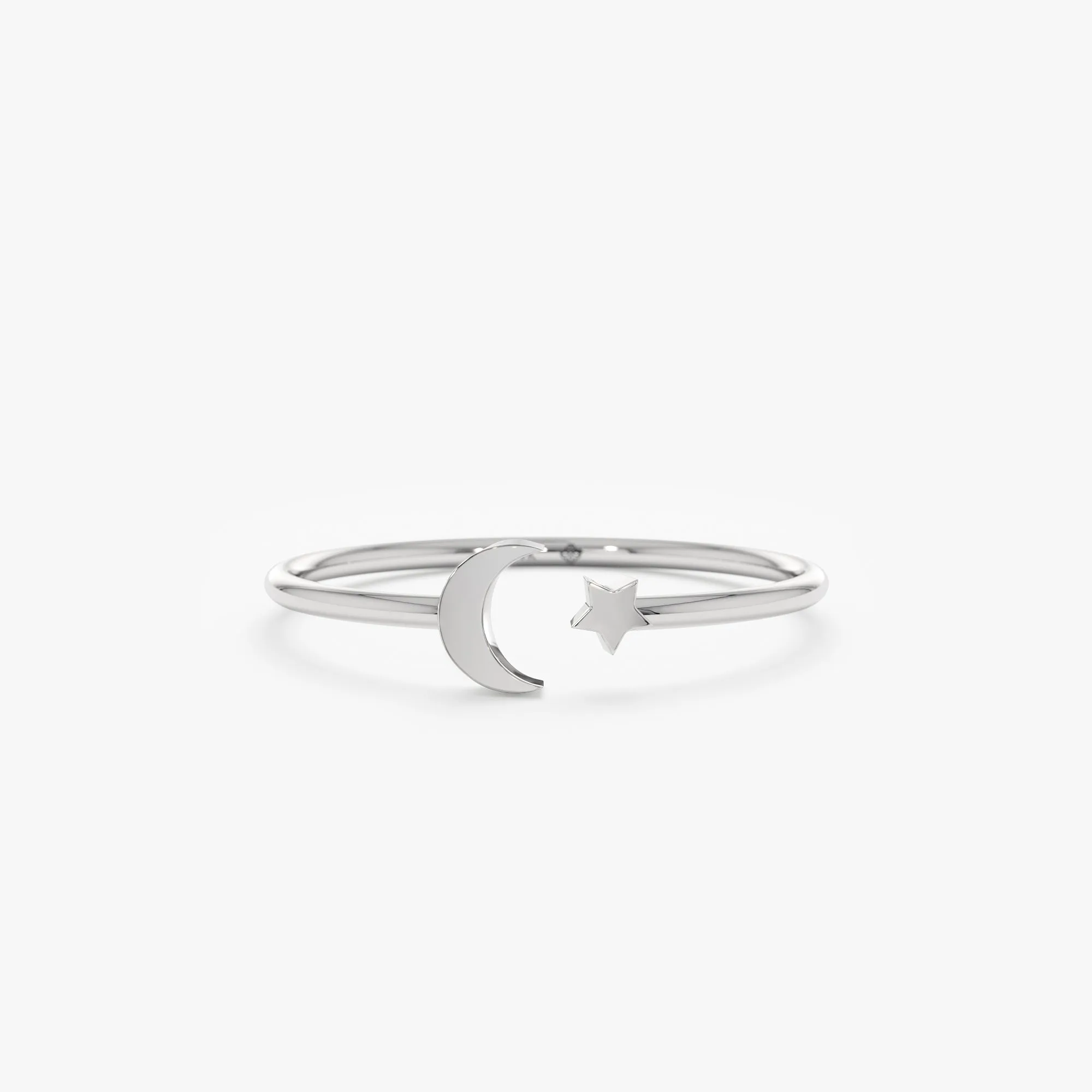 Moon and Star Open Ring, Astrid