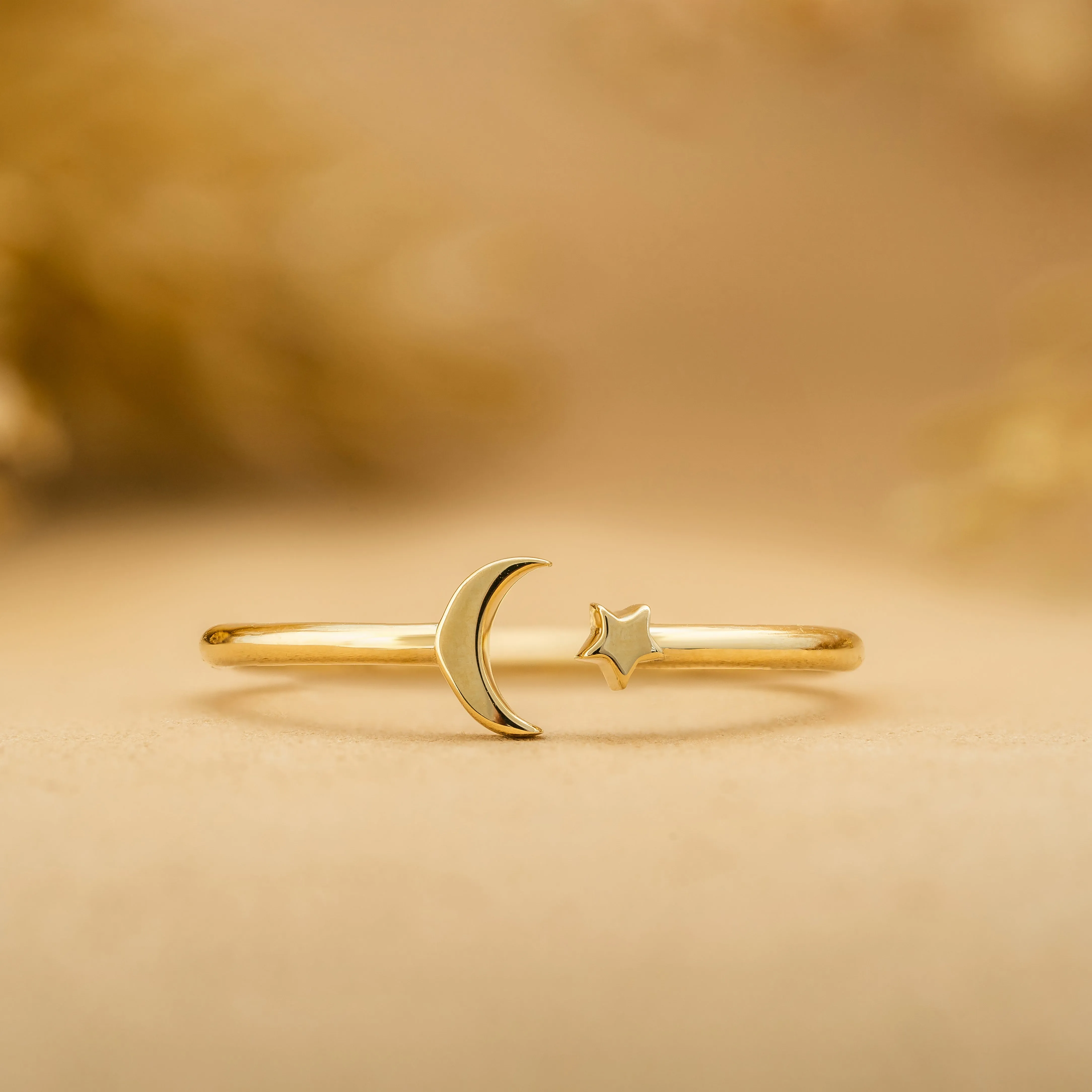 Moon and Star Open Ring, Astrid