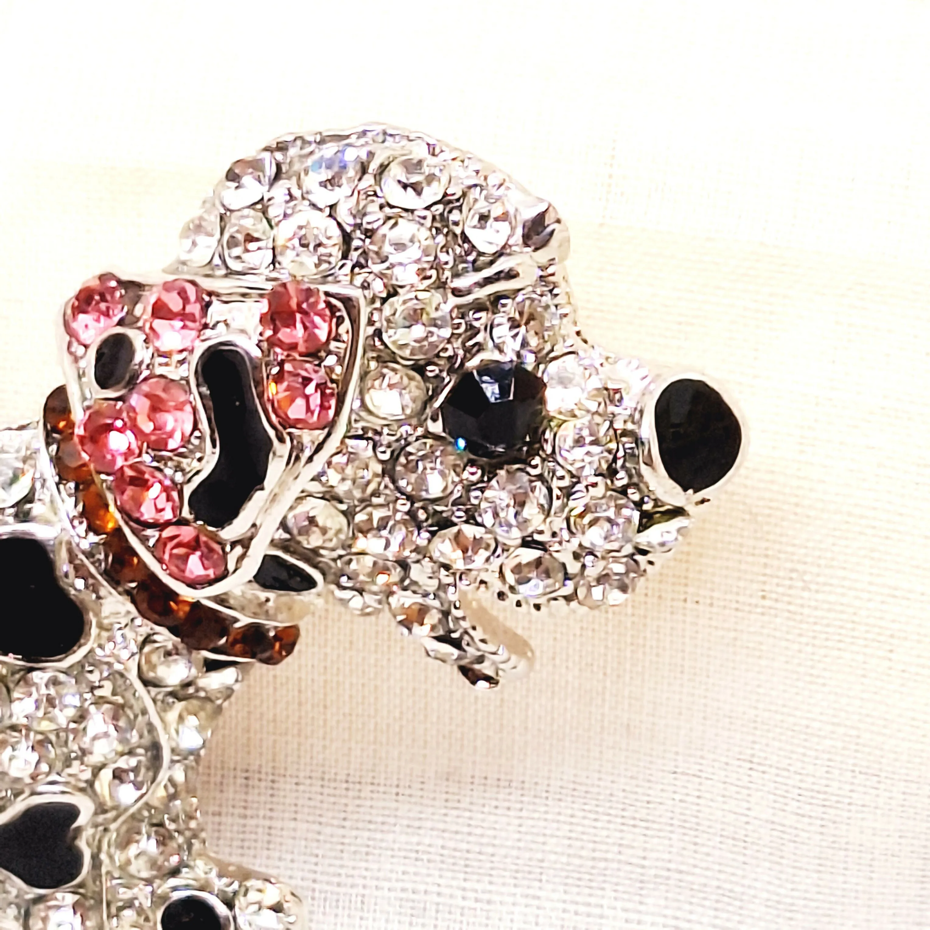 Multi Faux Jewelled Dalmation Dog Brooch