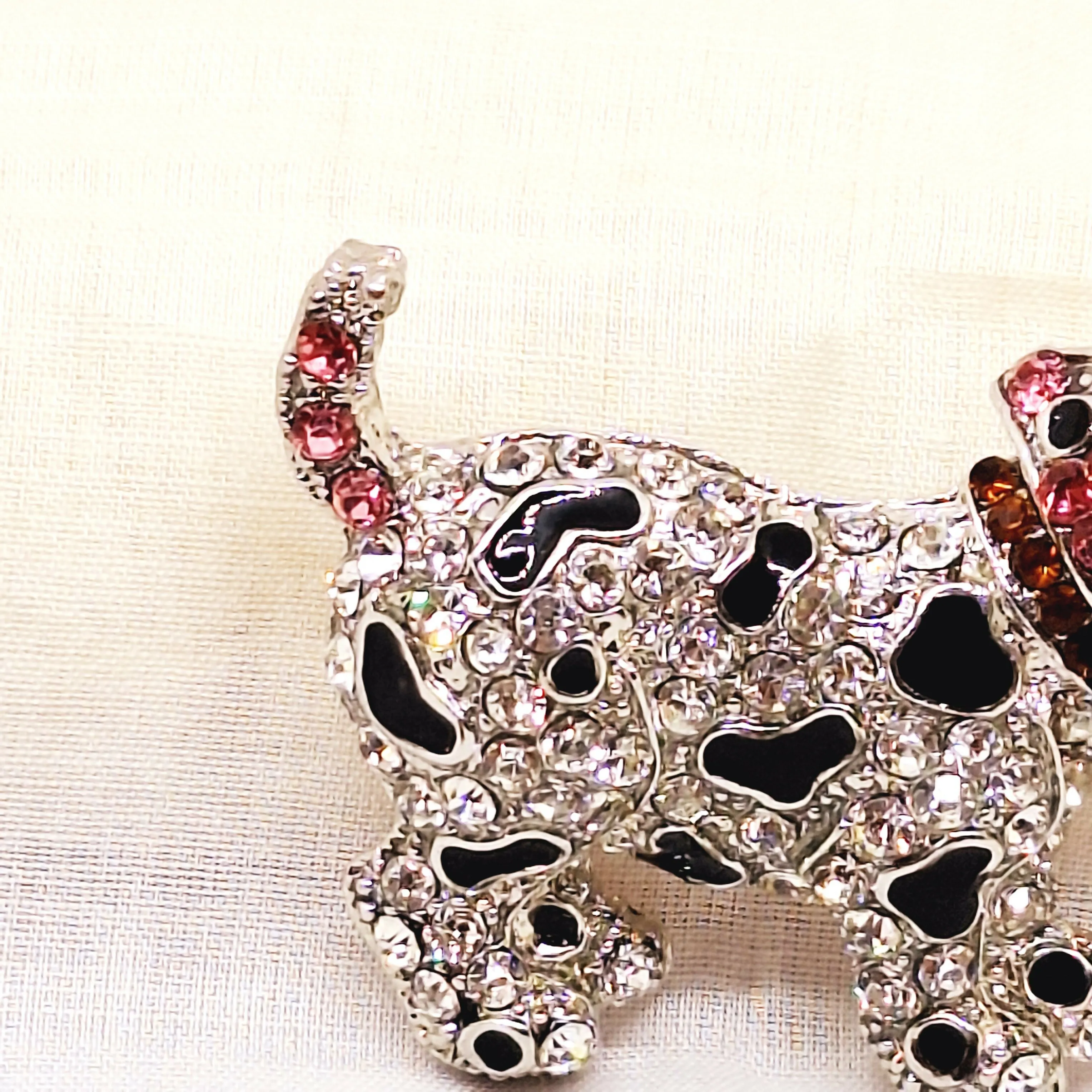 Multi Faux Jewelled Dalmation Dog Brooch