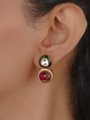 Multicolor Gold Plated Contemporary Earrings - CC-EAR24