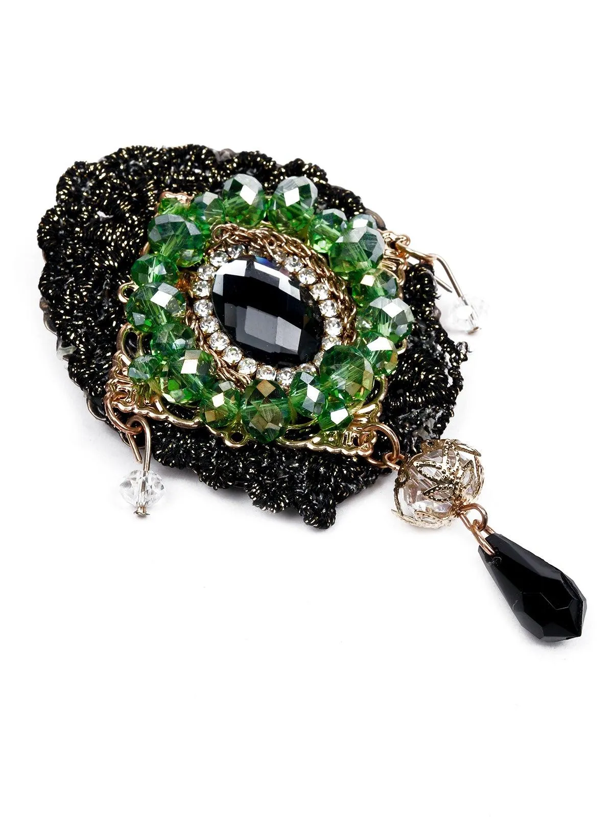Odette Women Green Metal Brooch