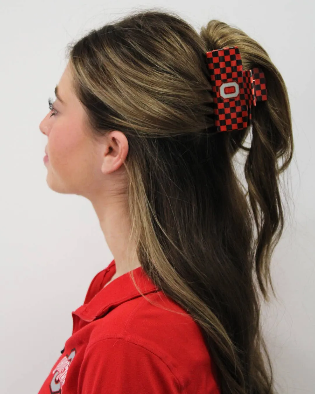 Ohio State? Eco Checkered Block O - Logo Claw Clip