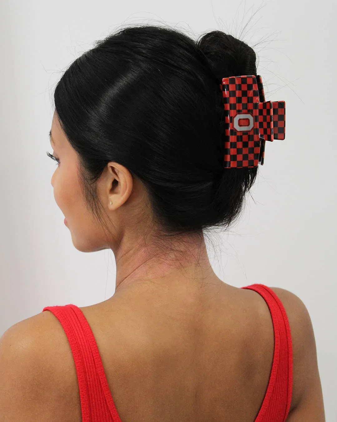 Ohio State? Eco Checkered Block O - Logo Claw Clip