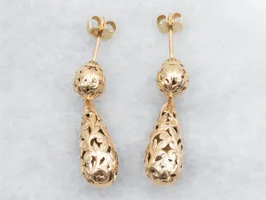 Openwork Teardrop Shaped Drop Earrings