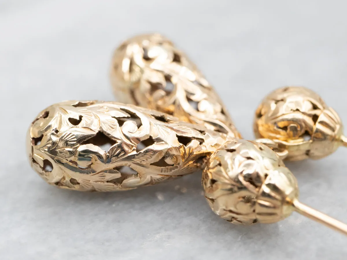 Openwork Teardrop Shaped Drop Earrings