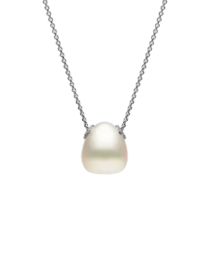 Palais Pearl Necklace | 14mm Triangle Pearl, Diamonds, and White Gold
