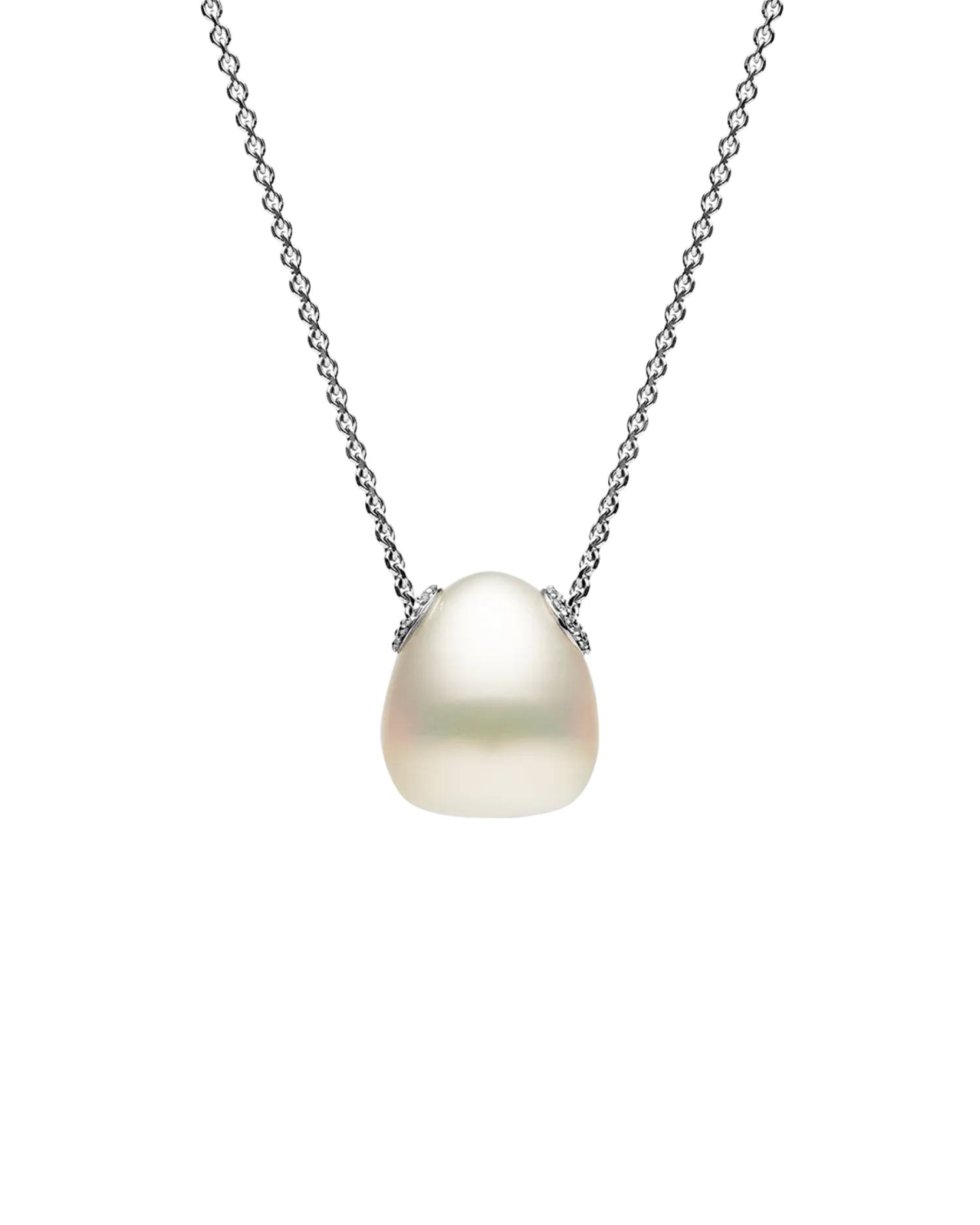 Palais Pearl Necklace | 14mm Triangle Pearl, Diamonds, and White Gold