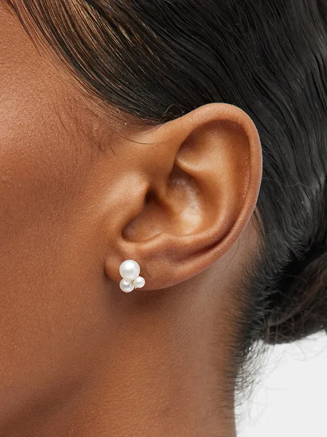Pearl Cluster Earrings