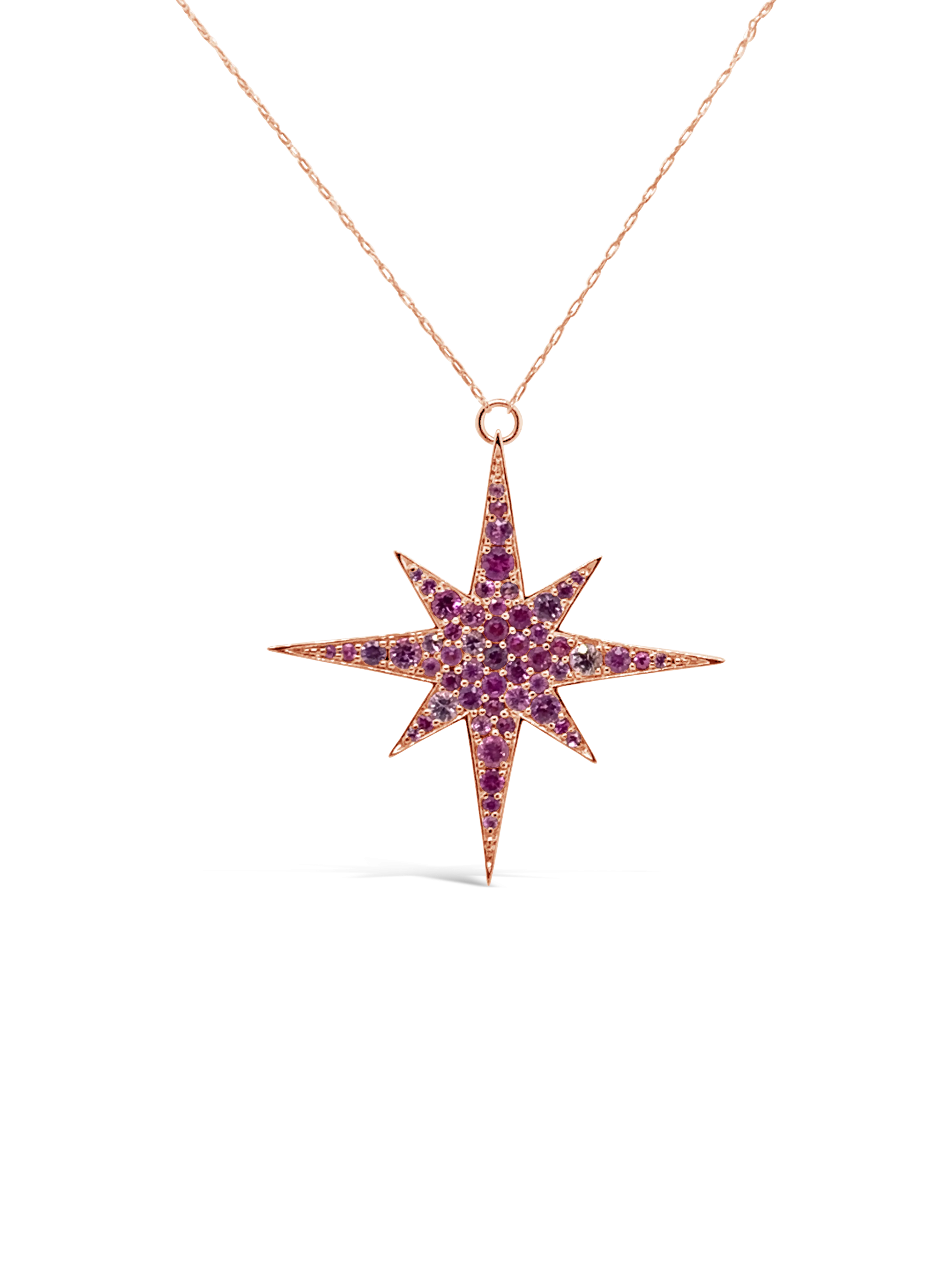 Pink Sapphire Star Pendant