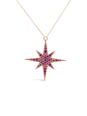 Pink Sapphire Star Pendant