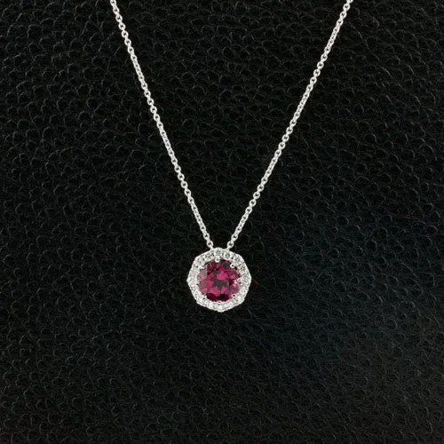 Pink Tourmaline & Diamond Pendant