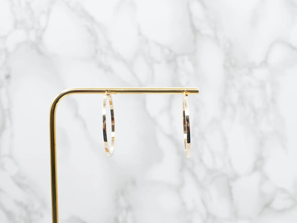 Polished Gold Squared Hoop Earrings