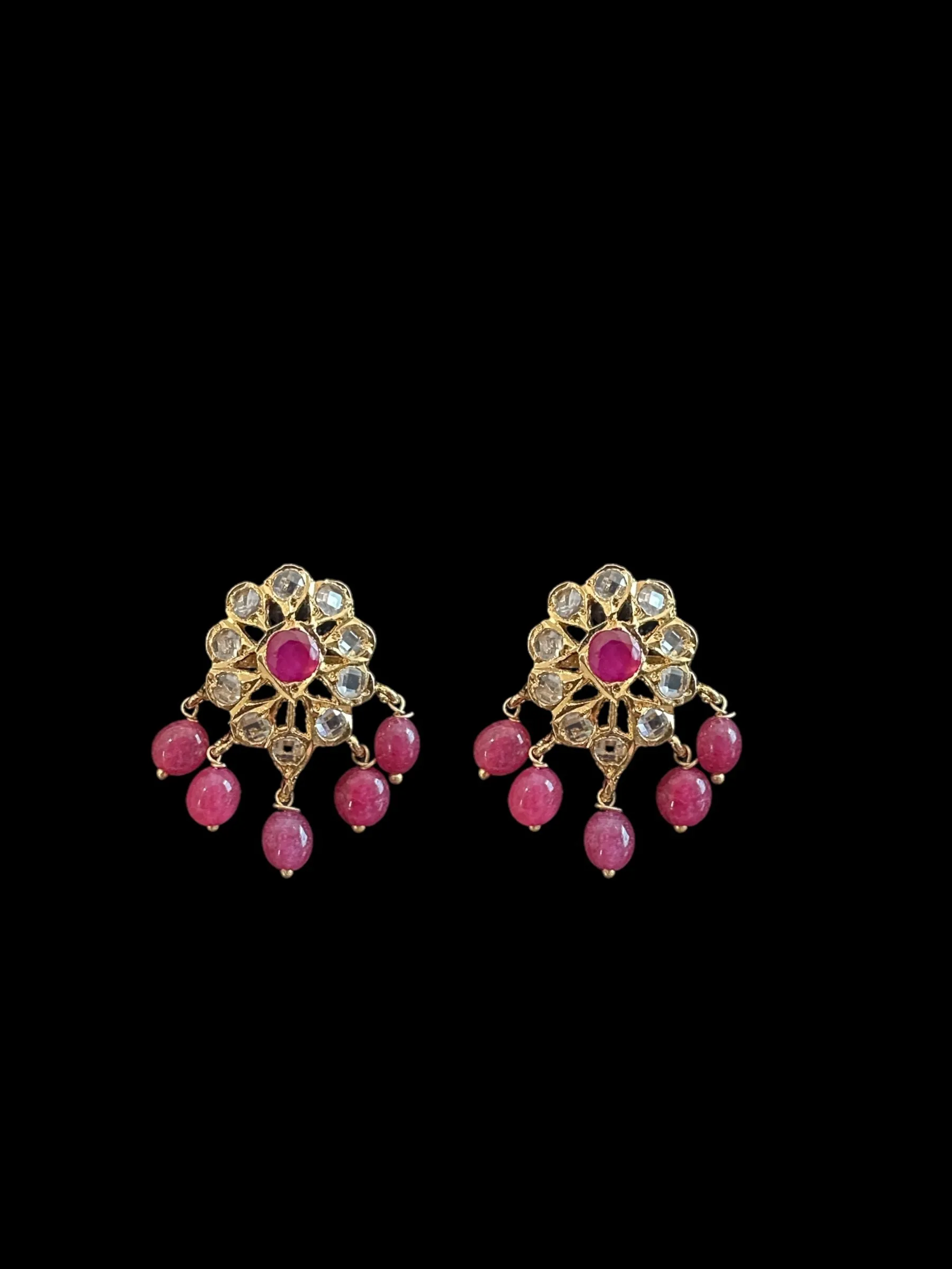 Ps336 real pearl pendant set with ruby beads ( READY TO SHIP )