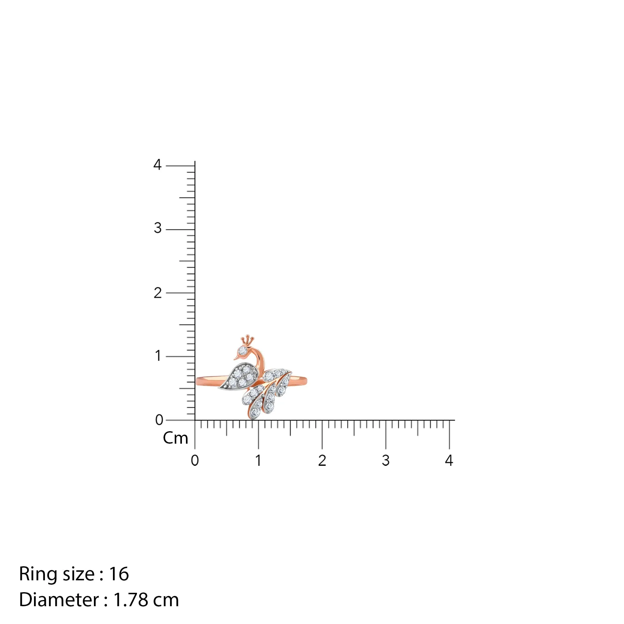 Rose Gold Peacock Diamond Ring