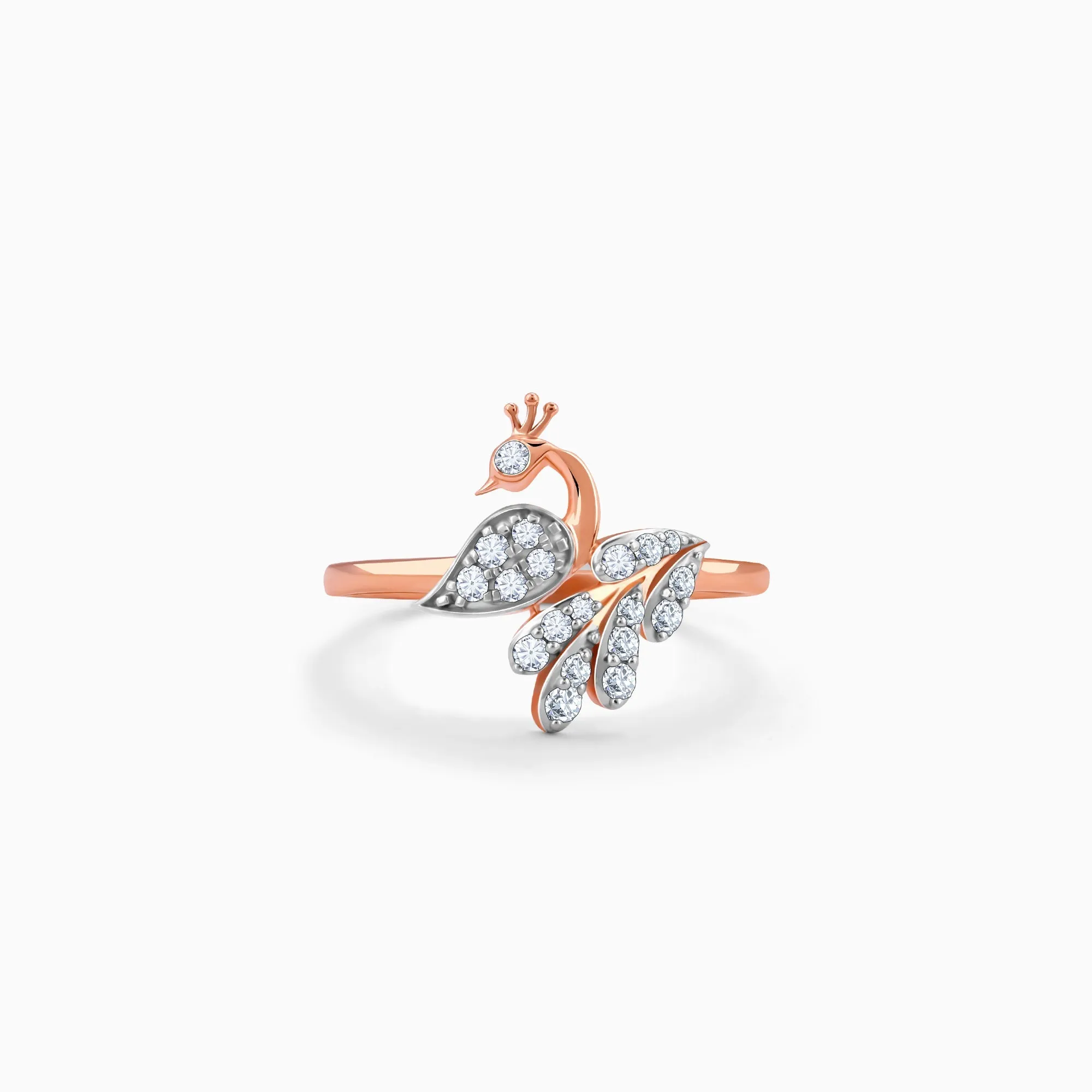 Rose Gold Peacock Diamond Ring