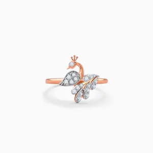 Rose Gold Peacock Diamond Ring