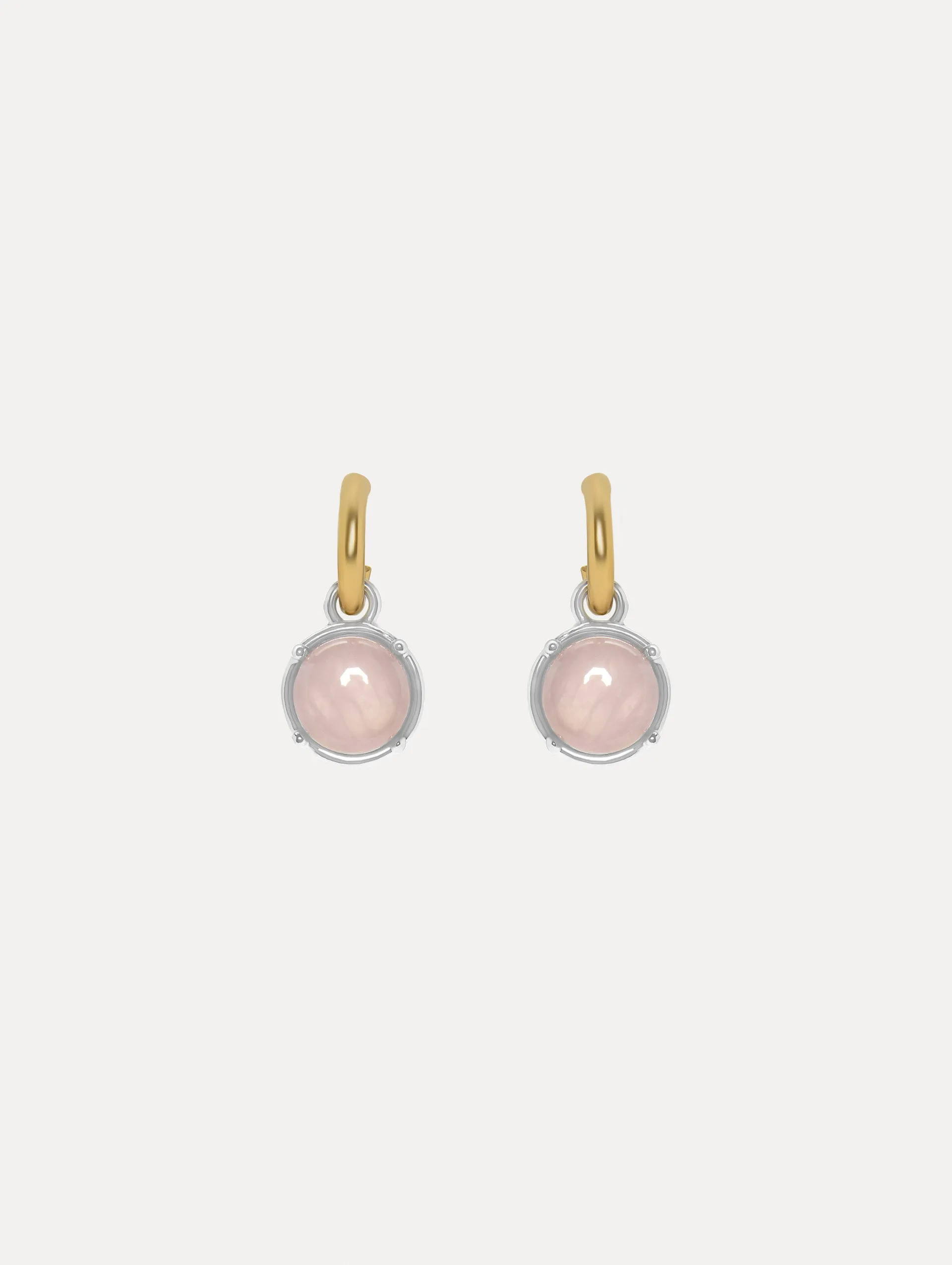 Rose Quartz Cabochon Earrings