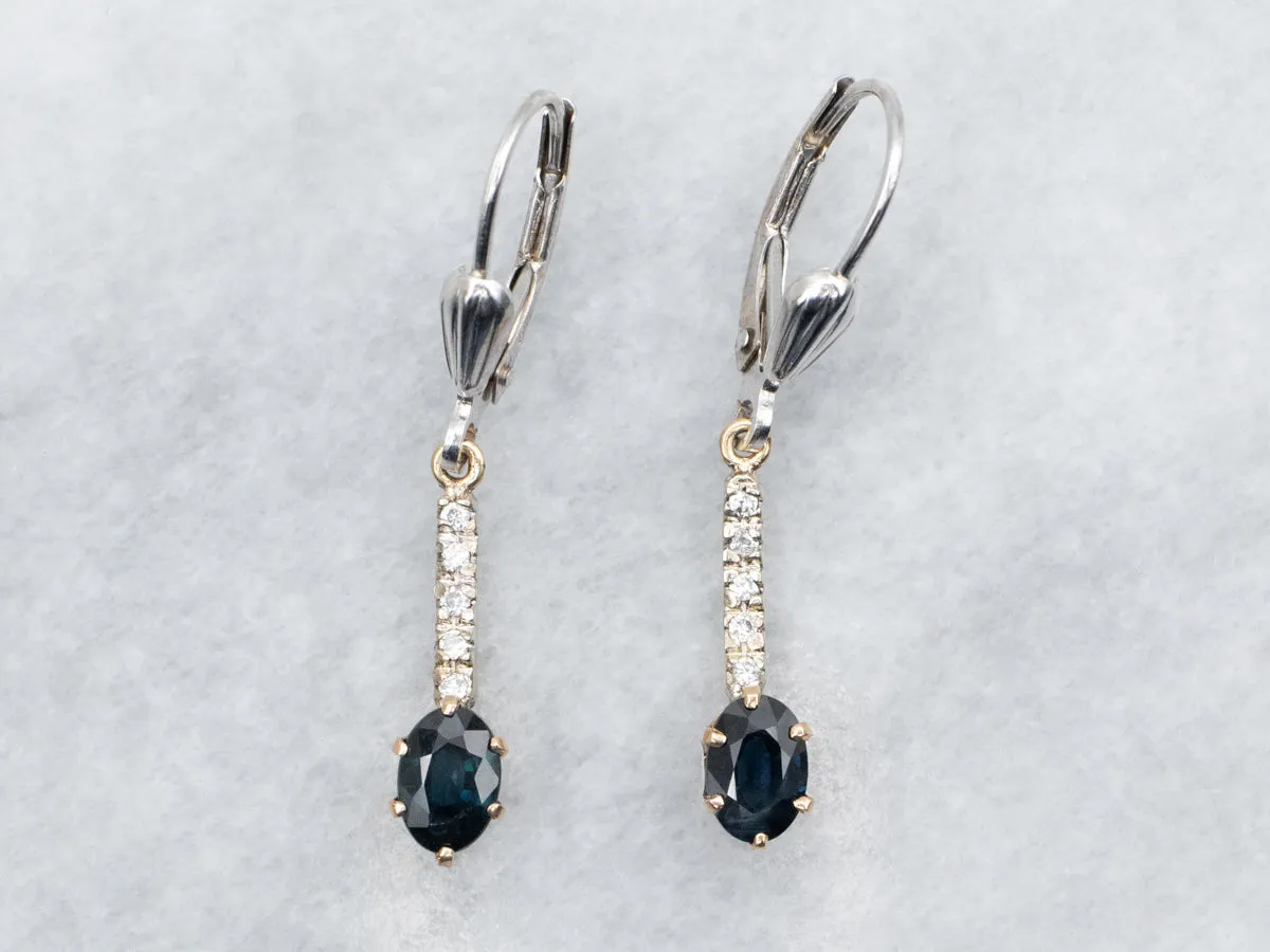Sapphire and Diamond Drop Earrings