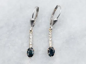 Sapphire and Diamond Drop Earrings