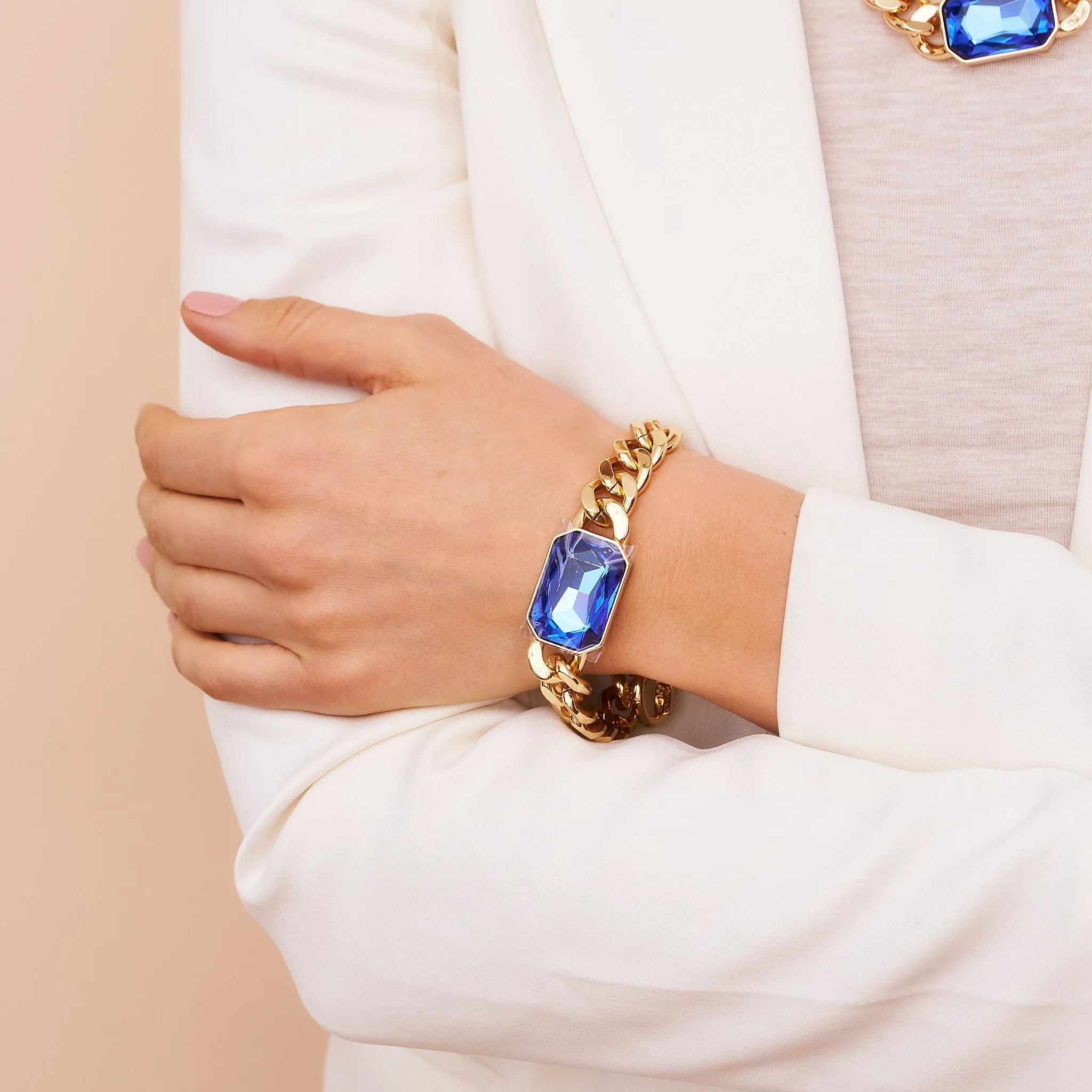 Sapphire Octagon Chain Bracelet