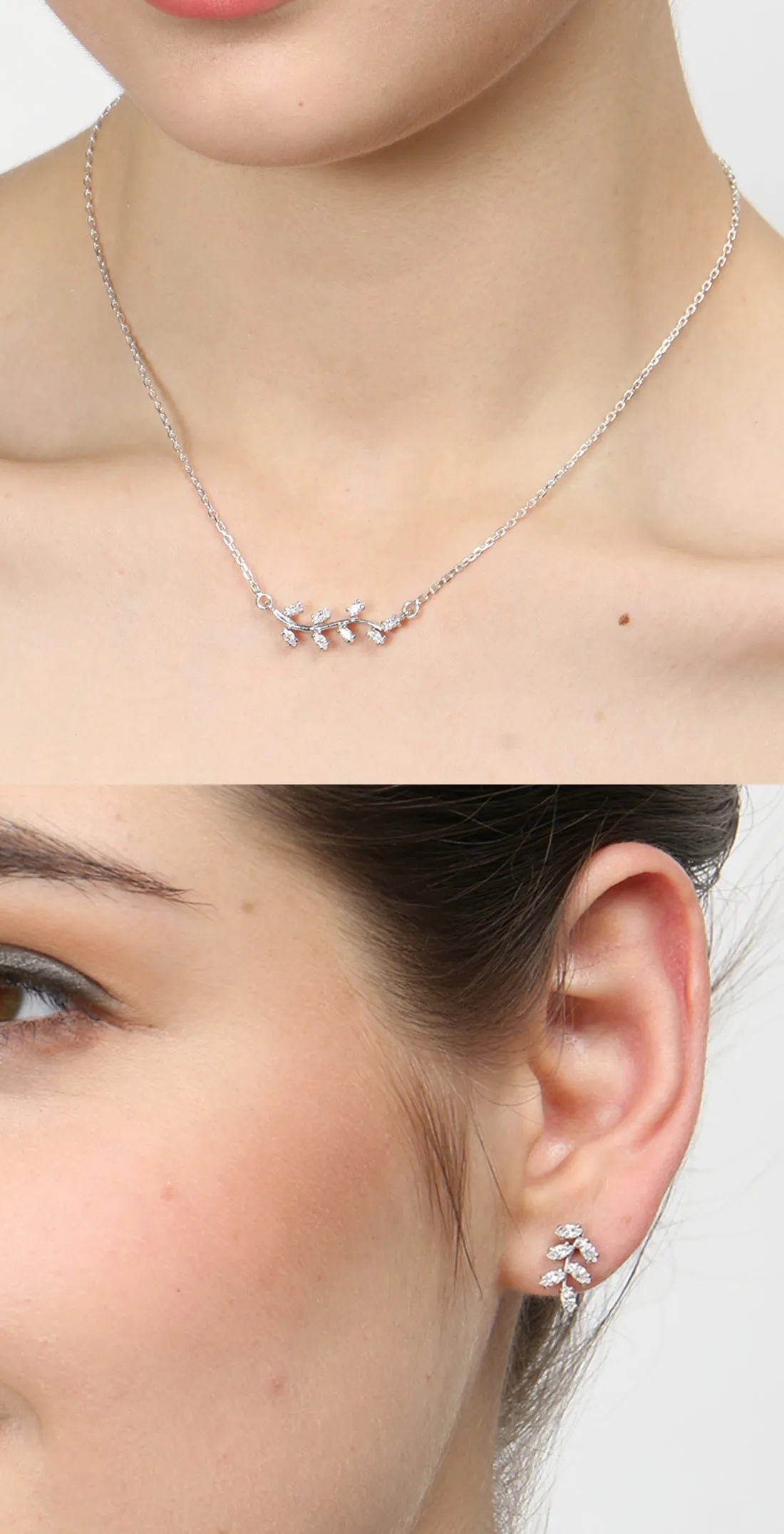 Silver Leaf Jewellery Set