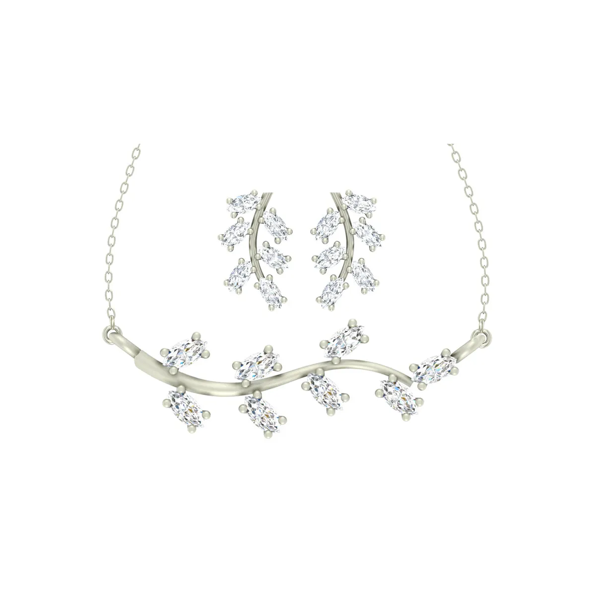 Silver Leaf Jewellery Set