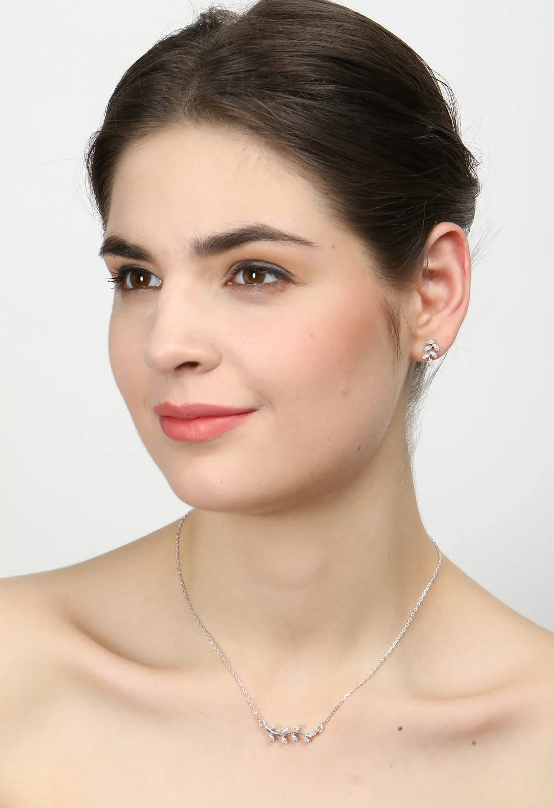 Silver Leaf Jewellery Set